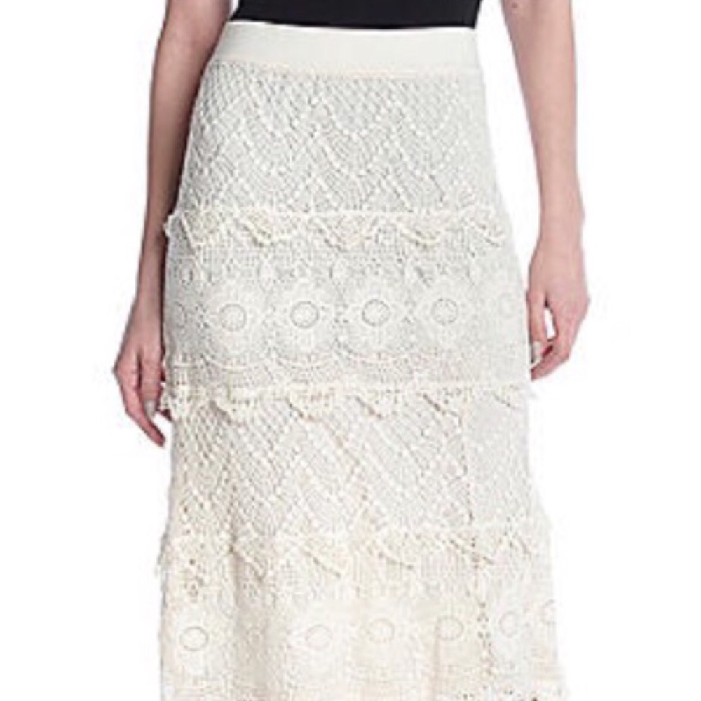Ivory Long Crochet Skirt - Picture 3 of 3